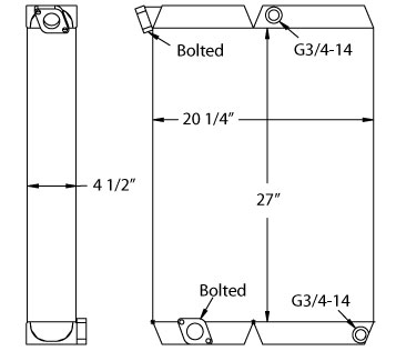 27-0305 - Atlas Copco GA75-90 Combo Cooler Oil Cooler