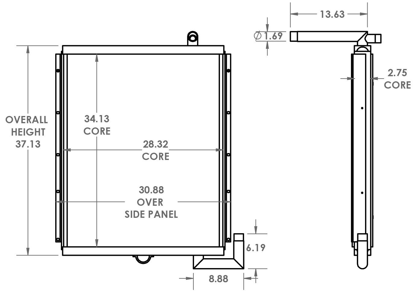 271242 - Hitachi 270LX Oil Cooler Oil Cooler