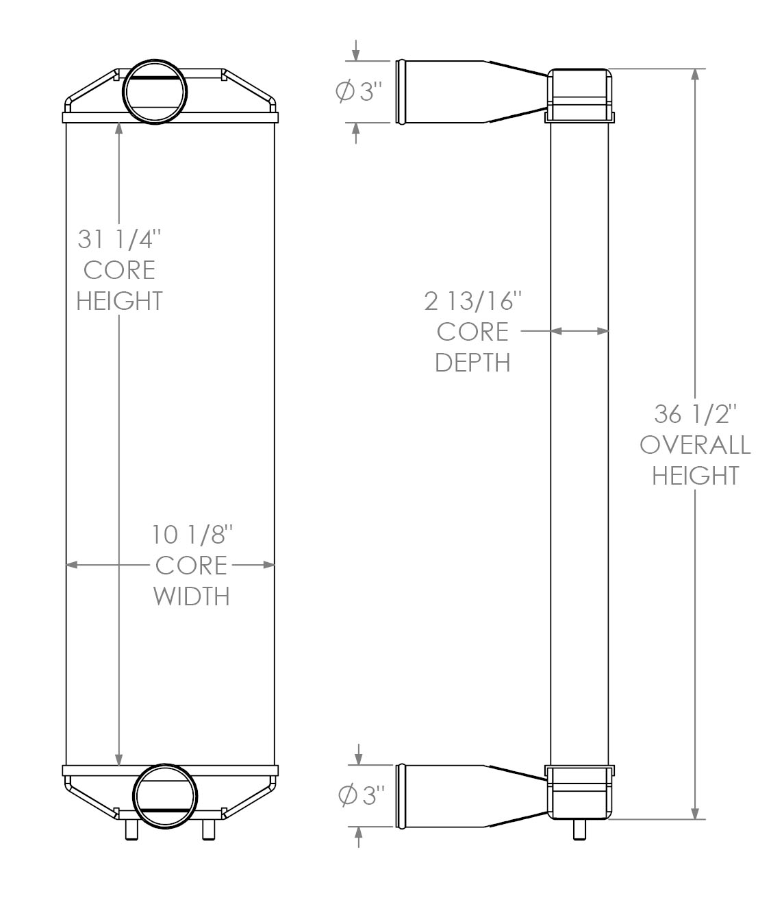280581 - Capacity TJ5000 Yard Spotter Charge Air Cooler Charge Air Cooler