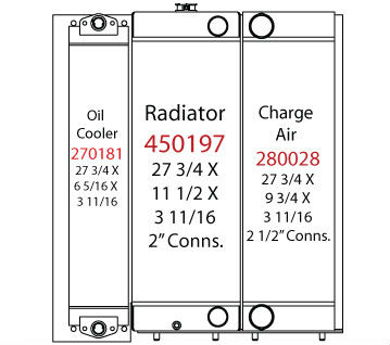 290028 - Komatsu WA150 Radiator, Charge Air Cooler, Oil Cooler Package Combo Unit