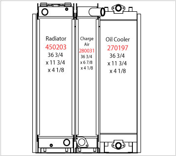 2900-31 - Komatsu PC160 Radiator, Oil Cooler and Charge Air Cooler Package 