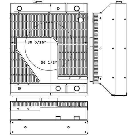 290225 - Kubota V3800 Radiator & Charge Air Cooler Cooling Package