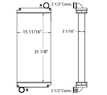 45-0140 - John Deere 8420 and 8520 Tractor Radiator Radiator