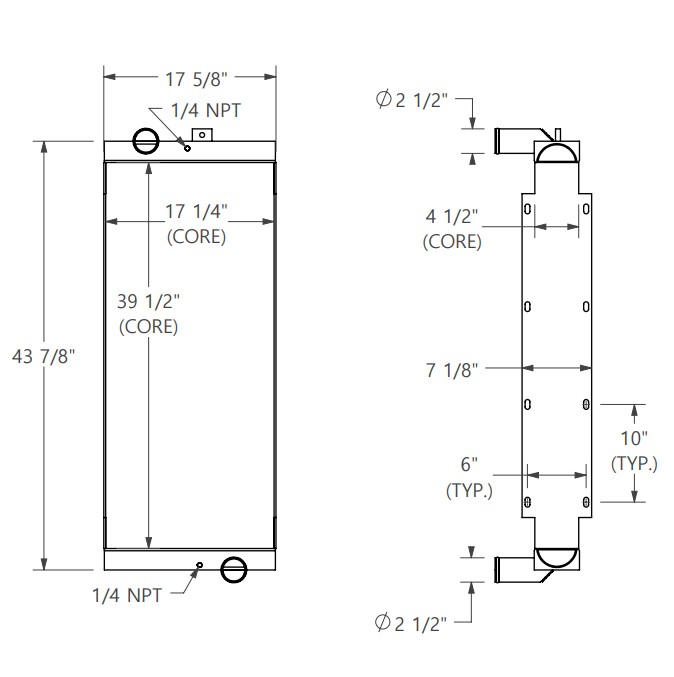 452215 - John Deere 210GLC Radiator Radiator