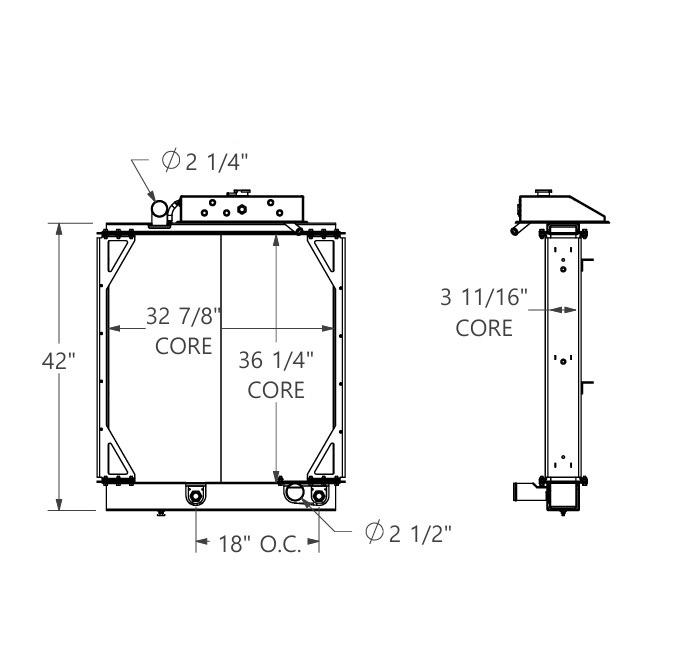 452298 - E-One Fire Truck Radiator Radiator