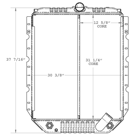 640058 - Intl Bus / 4700-4900 1/2 Core / A.T./Curved Con. Radiator