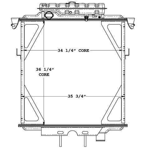 770046 - Peterbilt Bolted tank radiator up to 1994 357, 377 & 379 models Radiator