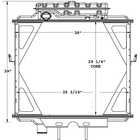 770055 - Peterbilt 379 Series replaces o.e. bolt-on radiator / with 3 row core / with expansion tank mounted on top tank of radiator 1995-2003 Radiator
