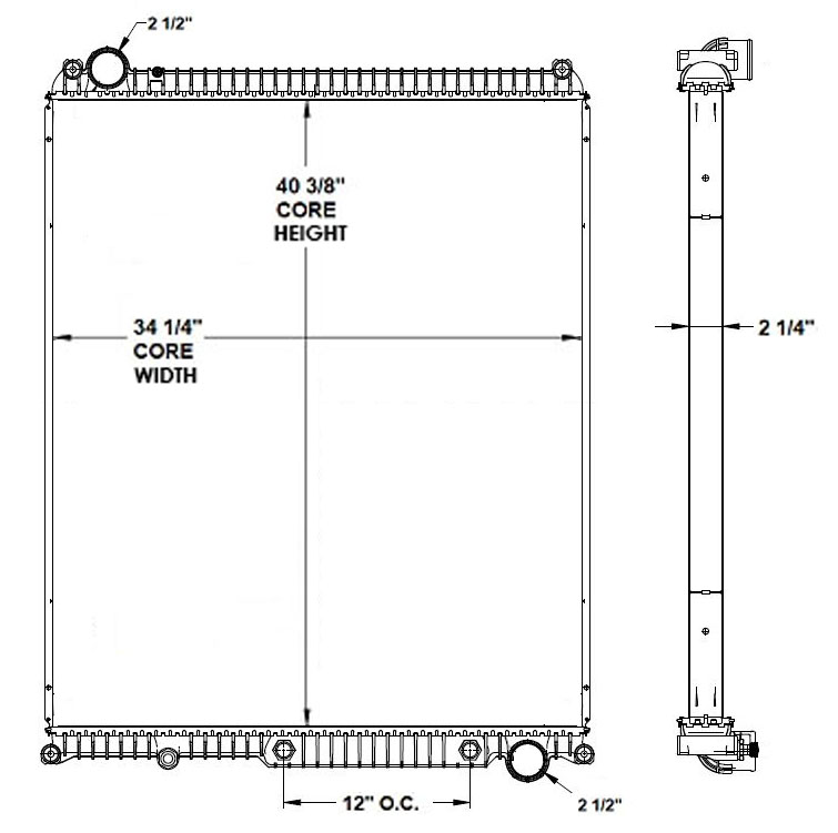800132 - 2019 & Up Volvo VNL Radiator -- USE 800052PTWF Radiator