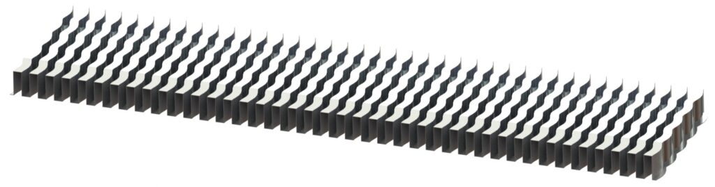 aluminum wave fin for an aluminum radiator