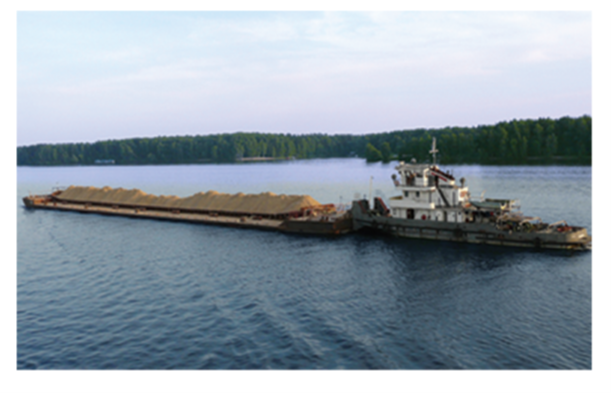 a large boat on a river