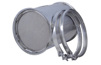 dpf or doc filter with gasket and clamps
