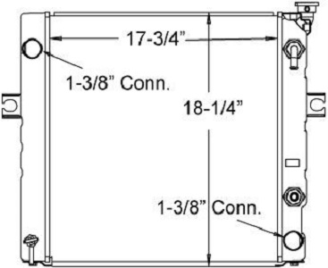 Toyota 410003 Radiator drawing labeled with sizing info