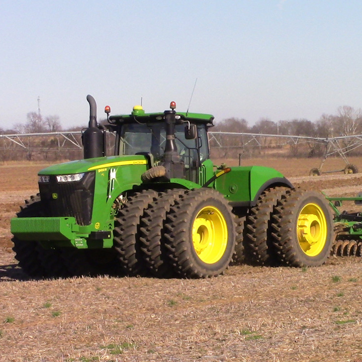 john deere tractor in a field