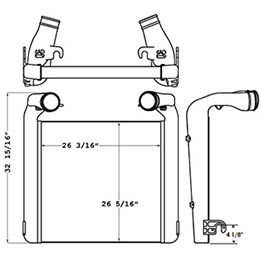 Peterbilt PET17723 charge air cooler drawing