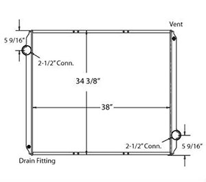 Western Star 800013 radiator drawing