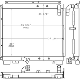 Case 270111 oil cooler drawing