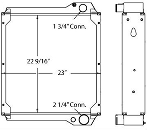 Case 450096 radiator drawing