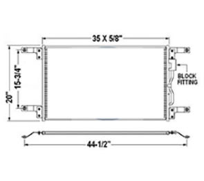 Freightliner CON0017 condenser drawing