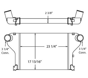 International 280161 charge air cooler drawing