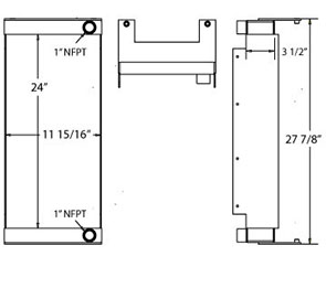 Johnson Sweeper 270054 oil cooler drawing