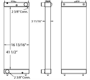 Komatsu 450185 radiator drawing