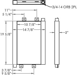 Kubota 271293 oil cooler drawing