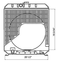 Kubota 451207 radiator drawing