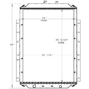 Navistar 640001 radiator drawing