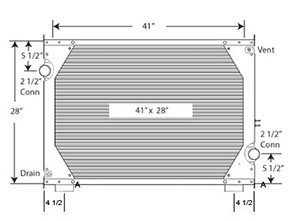 Navistar 640003WFA radiator drawing