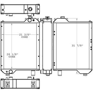 New Holland 450990 radiator drawing