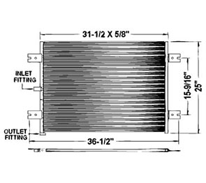 Peterbilt CON0050 condenser drawing