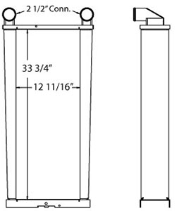 John Deere 280183 charge air cooler drawing