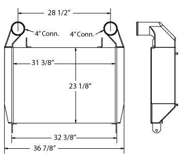 American LaFrance 280140 charge air cooler drawing