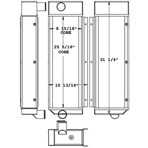 Bandit 280190 charge air cooler drawing