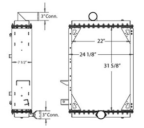 Gillig 310042 radiator drawing