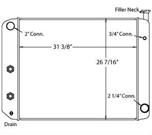 GMC 580013 radiator drawing