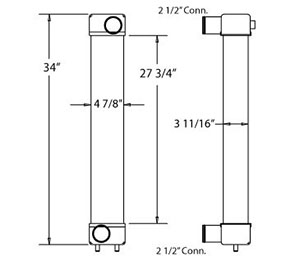 Komatsu 280078 charge air cooler drawing