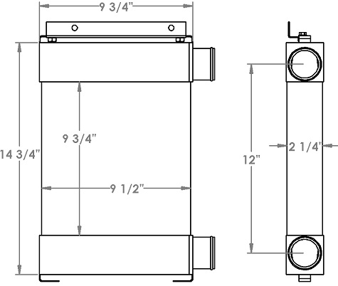 Kubota 280394 charge air cooler drawing