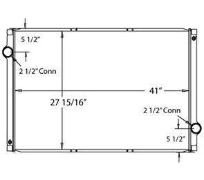 Navistar 640004 charge air cooler drawing