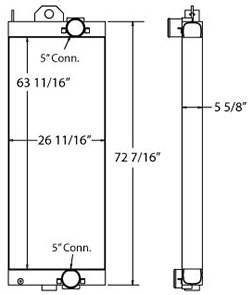 Terex 280011 charge air cooler drawing